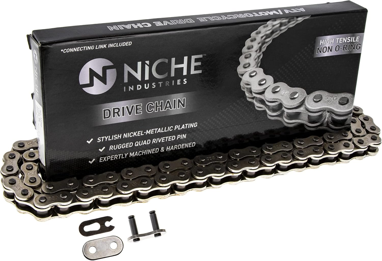 Drive Sprocket Chain Combo Front 14 Rear 38 Tooth 520NZ Standard 98 Links Pack of 2 O9480