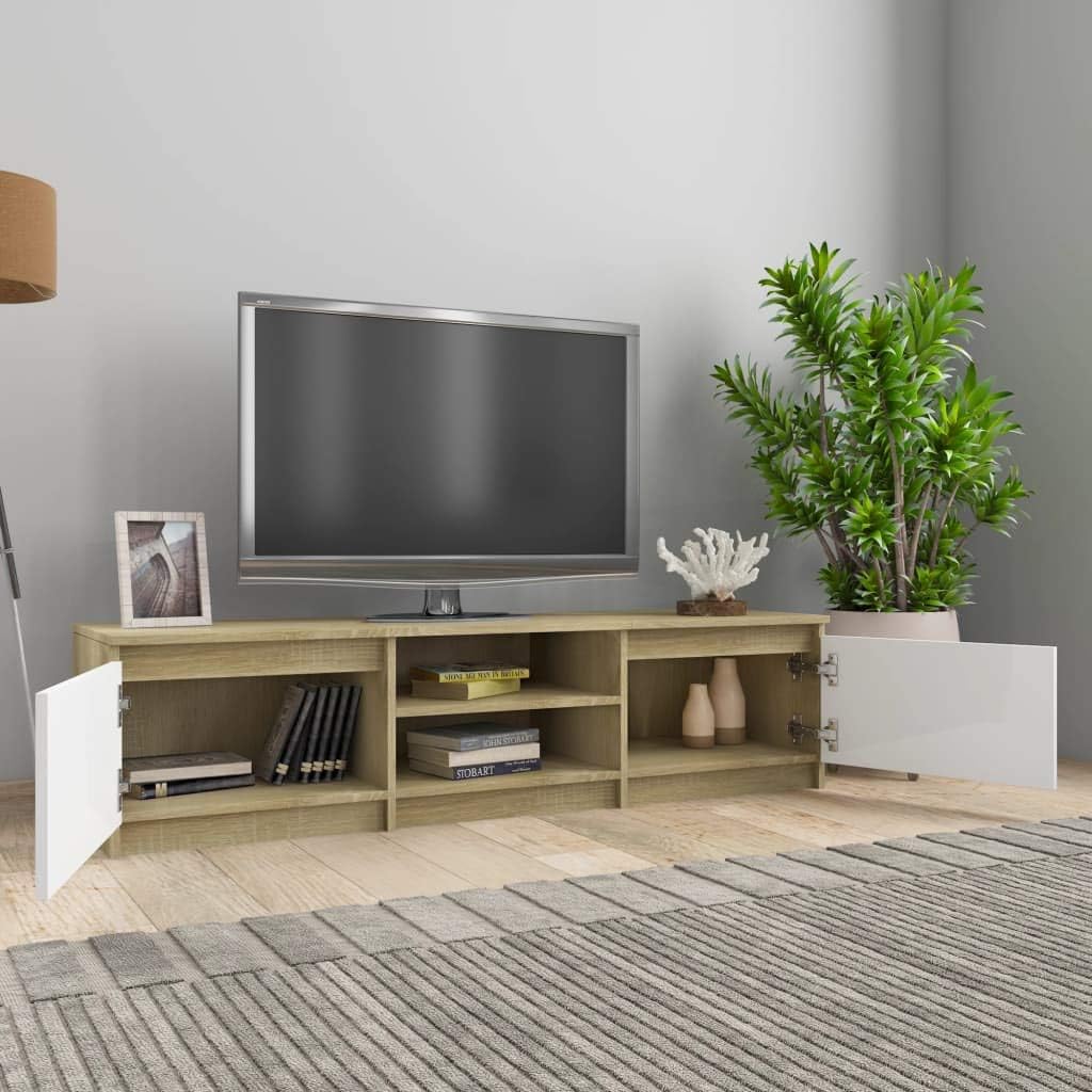 White and Sonoma Oak TV Cabinet D5391