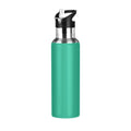 Green Solid 20 OZ Stainless Steel Vacuum Insulated Water Bottle with Straw Lid J496967