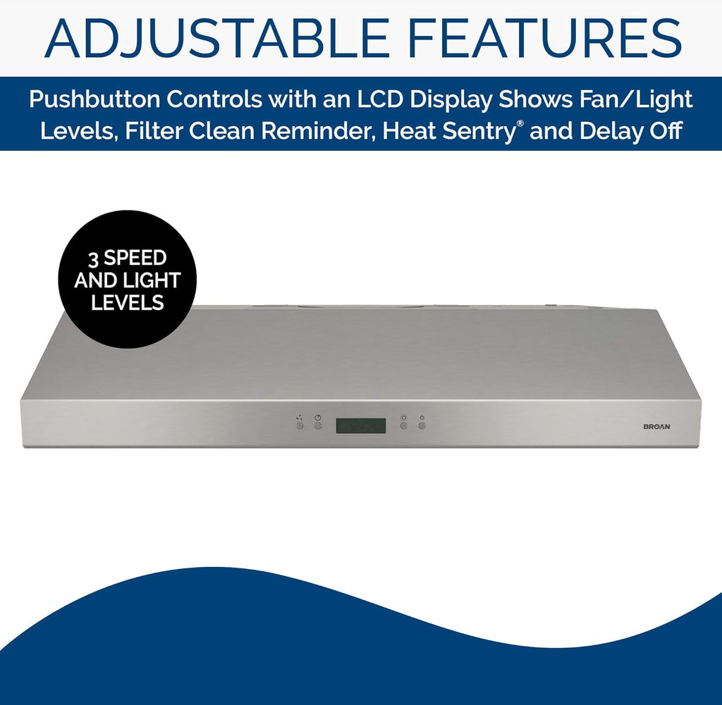 36-inch Stainless Steel Under Cabinet Range Hood with Light Exhaust Fan T66342