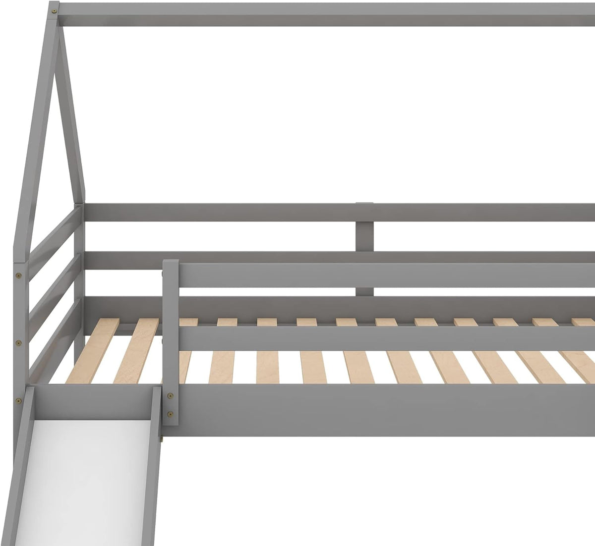 Grey Wood Bunk Bed with Slide and Ladder C9985