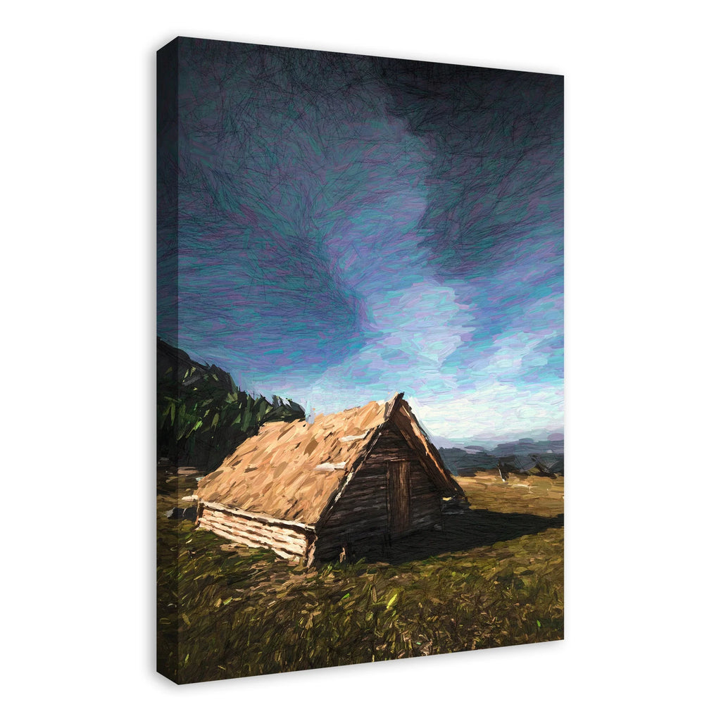 Dark and Stormy Cabin 20x30 Canvas Wall Art Y755