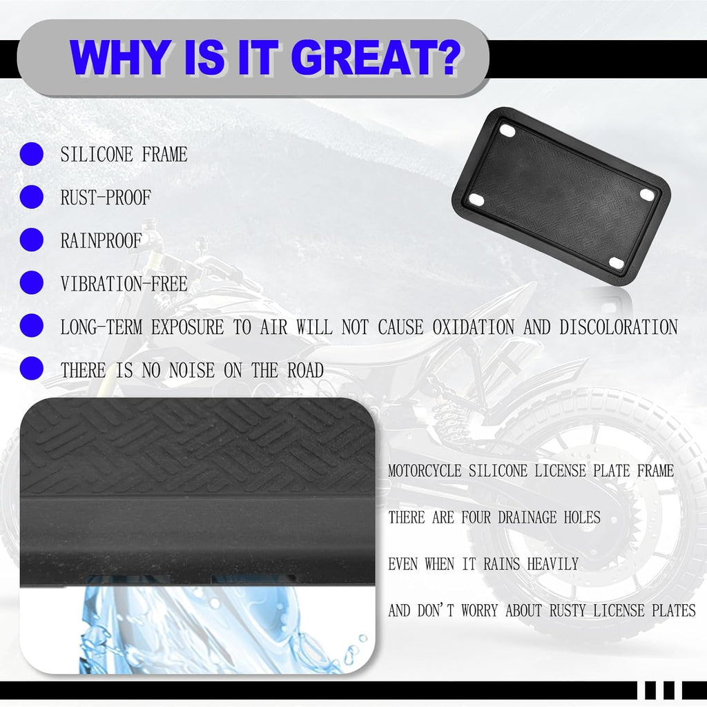 Rust Proof Silicone License Plate Frame 4x7 in P551765