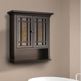 Dark Brown Wall Cabinet with Shelves I257