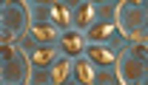 Round Antique Gold Metal Wall Decor with Light Green Textured Pattern Center X2886