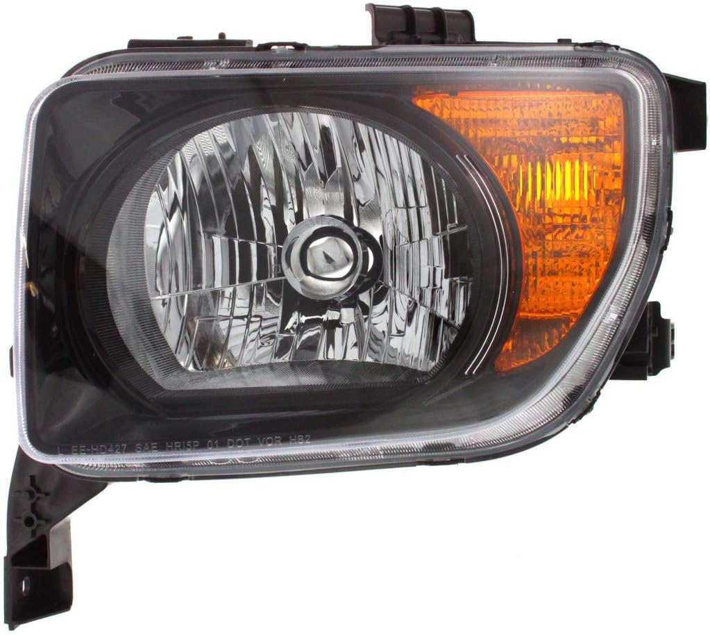 Black Bezel Headlight Assembly Passenger Side H9153