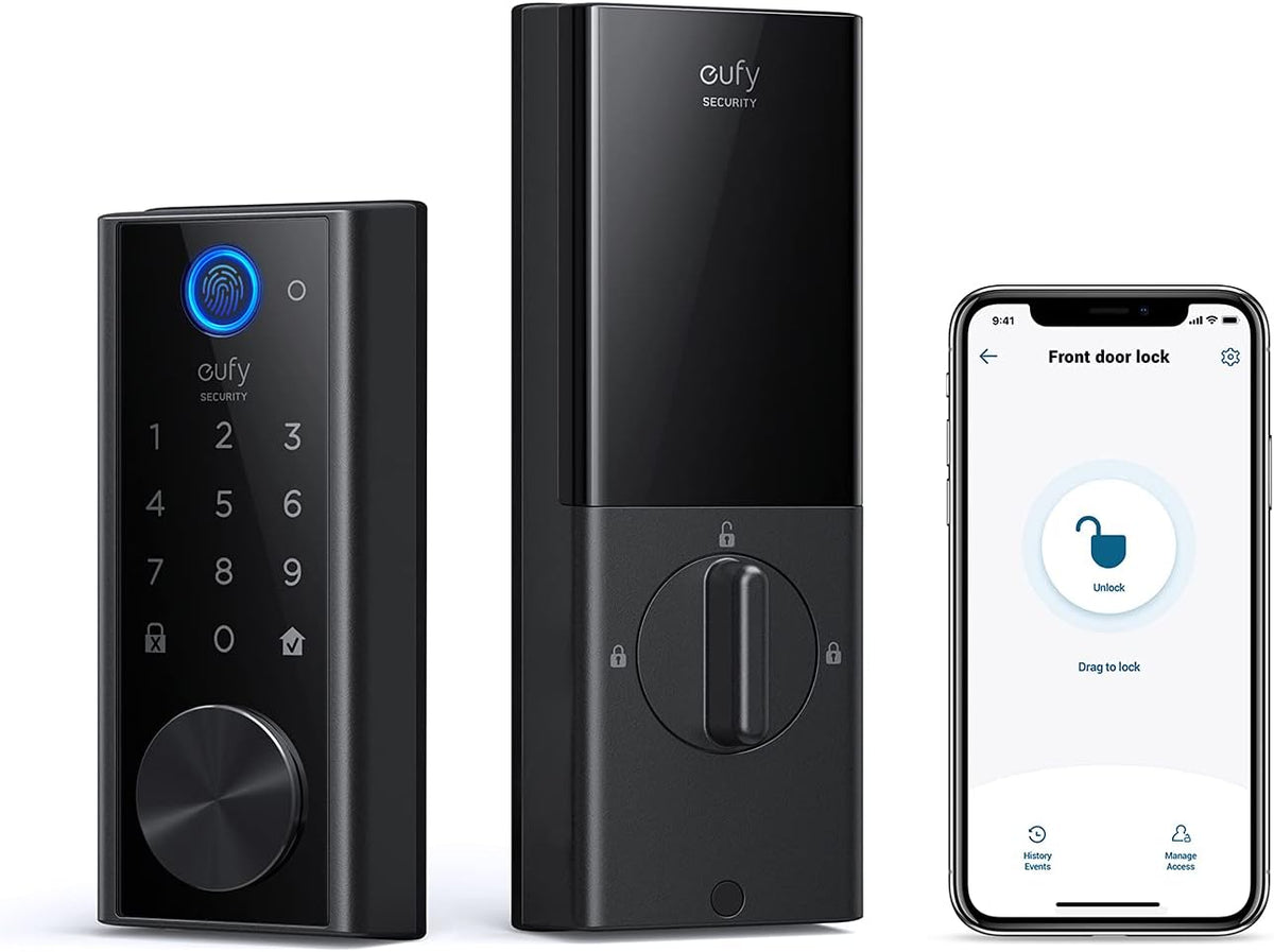Smart Lock with Fingerprint Scanner and Touchscreen Keypad J870