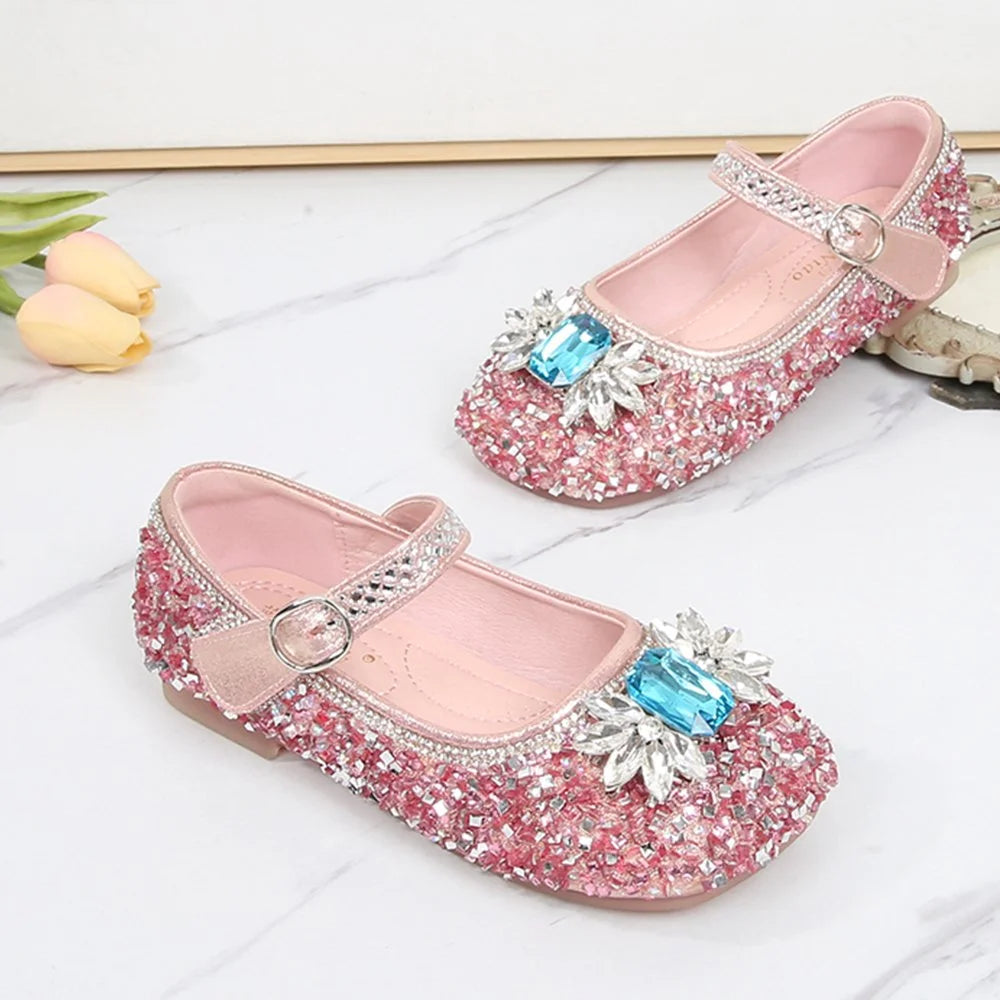 Snowflake Glitter Pink Princess Shoes for Kid K65232