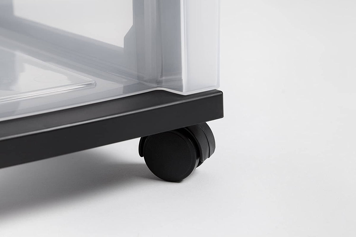 7 Drawer Rolling Cart with Organizer Top (Black) C2752