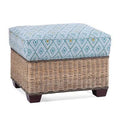 White Performance Fabric Square Ottoman T91747