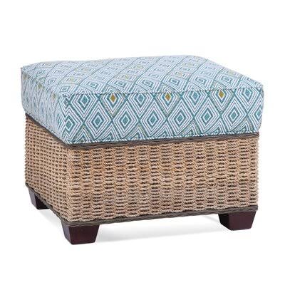 White Performance Fabric Square Ottoman T91747