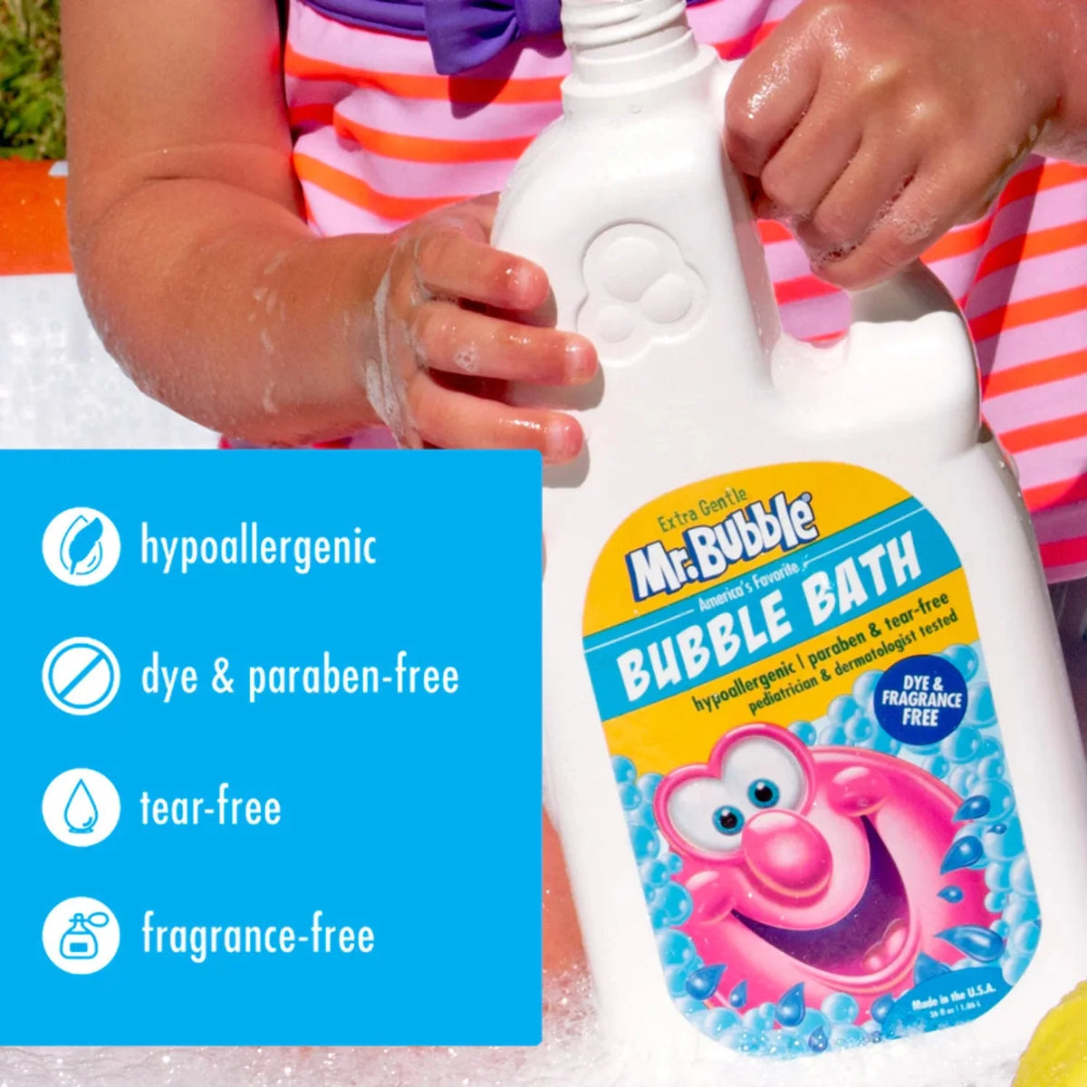Extra Gentle Bubble Bath, Dye and Fragrance Free, 16 fl oz M5117