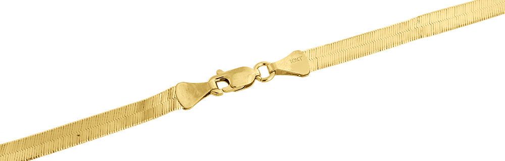 10K Yellow Gold Silky Herringbone Chain Necklace, 20 Inches F25008