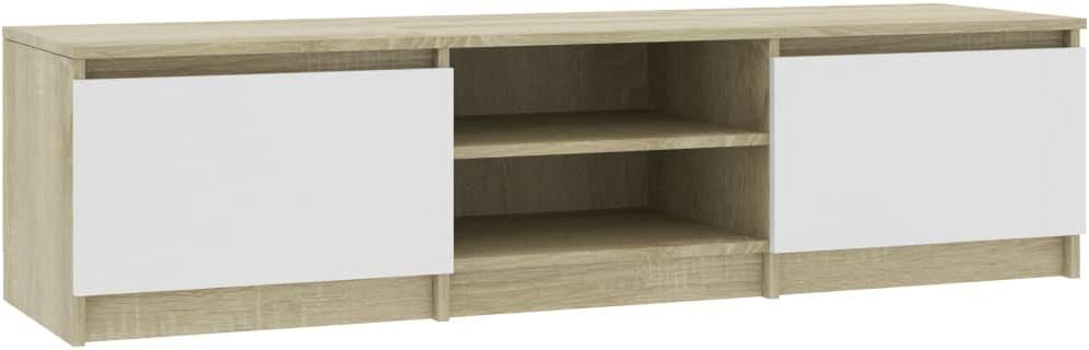 White and Sonoma Oak TV Cabinet D5391