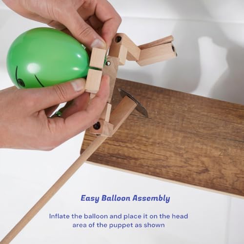Wooden Fencing Puppets Toys Balloon Bamboo Man Battle Game (with 200 Balloons) Y361041