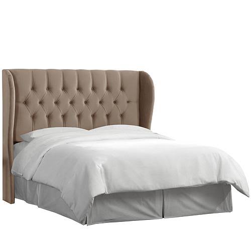 Brown Tufted Wingback Headboard California King I7025