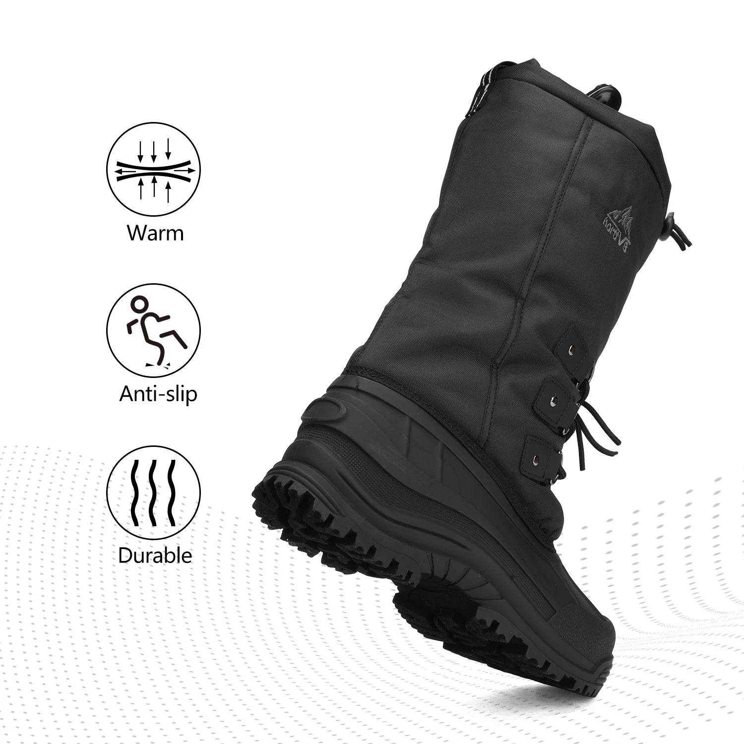 Black Waterproof Winter Snow Boots M56649