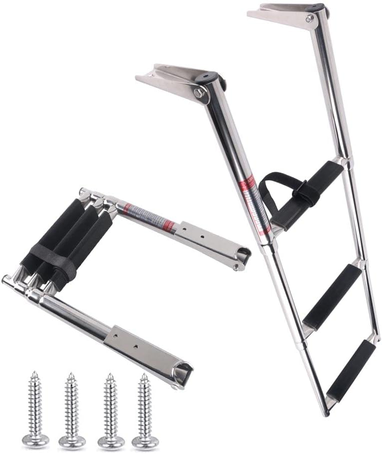 Stainless Steel Telescoping Boat Ladder Swim Step, 900 Pound Capacity, Pack of 2 O63024