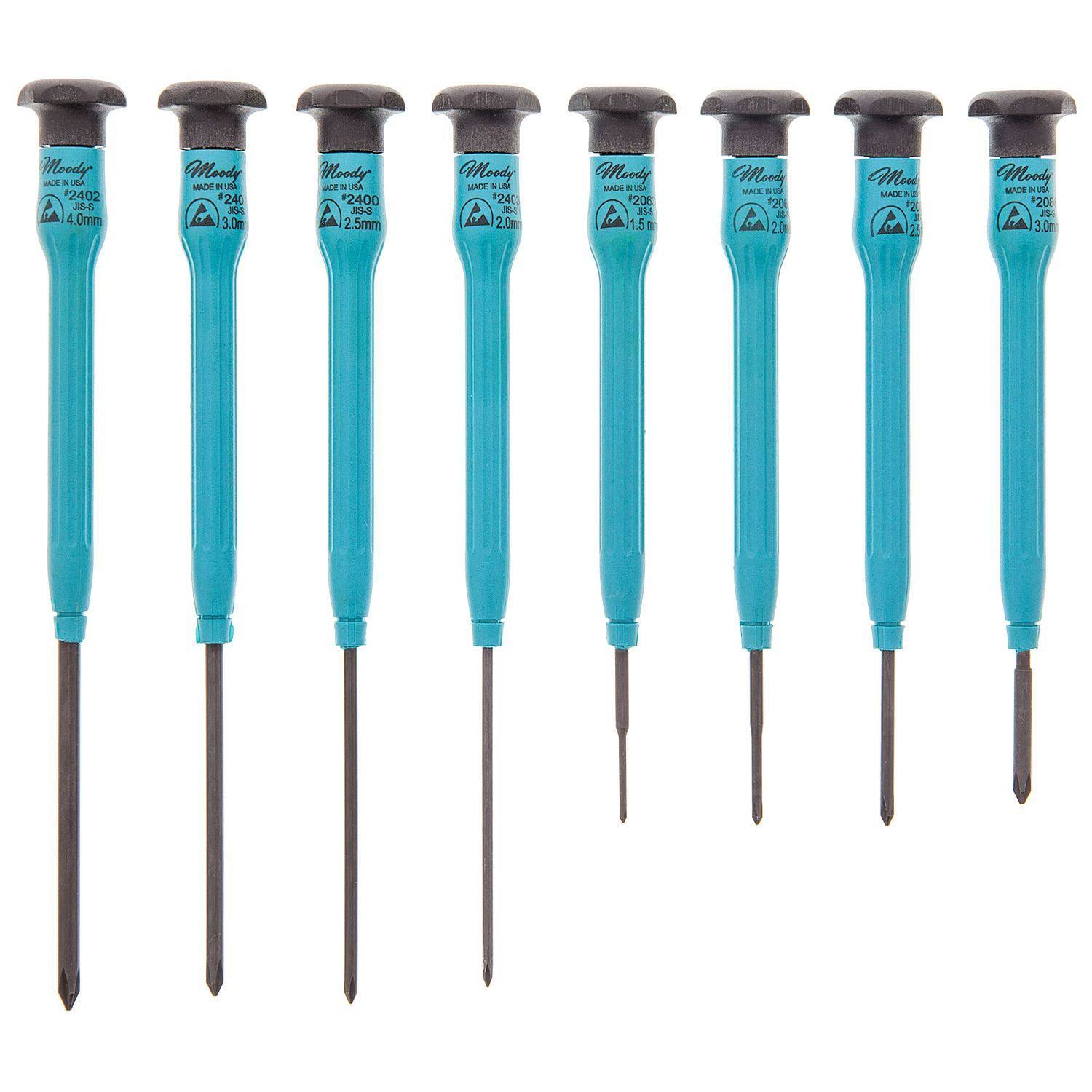 8 pc. JIS-Type S Screwdriver Set with Fixed ESD-Safe Handles D706467
