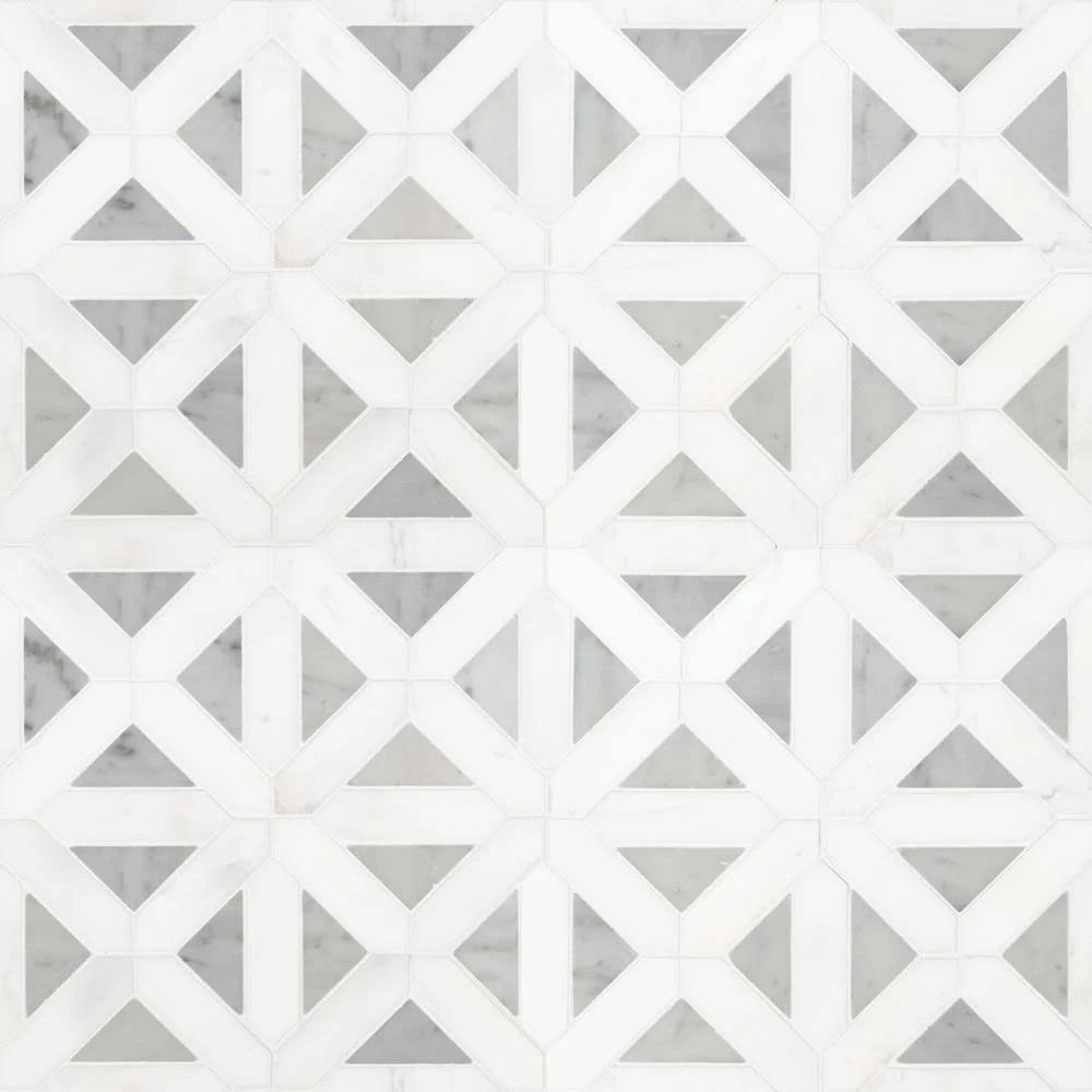 Polished Marble Mesh-Mounted Mosaic Tile Q56203