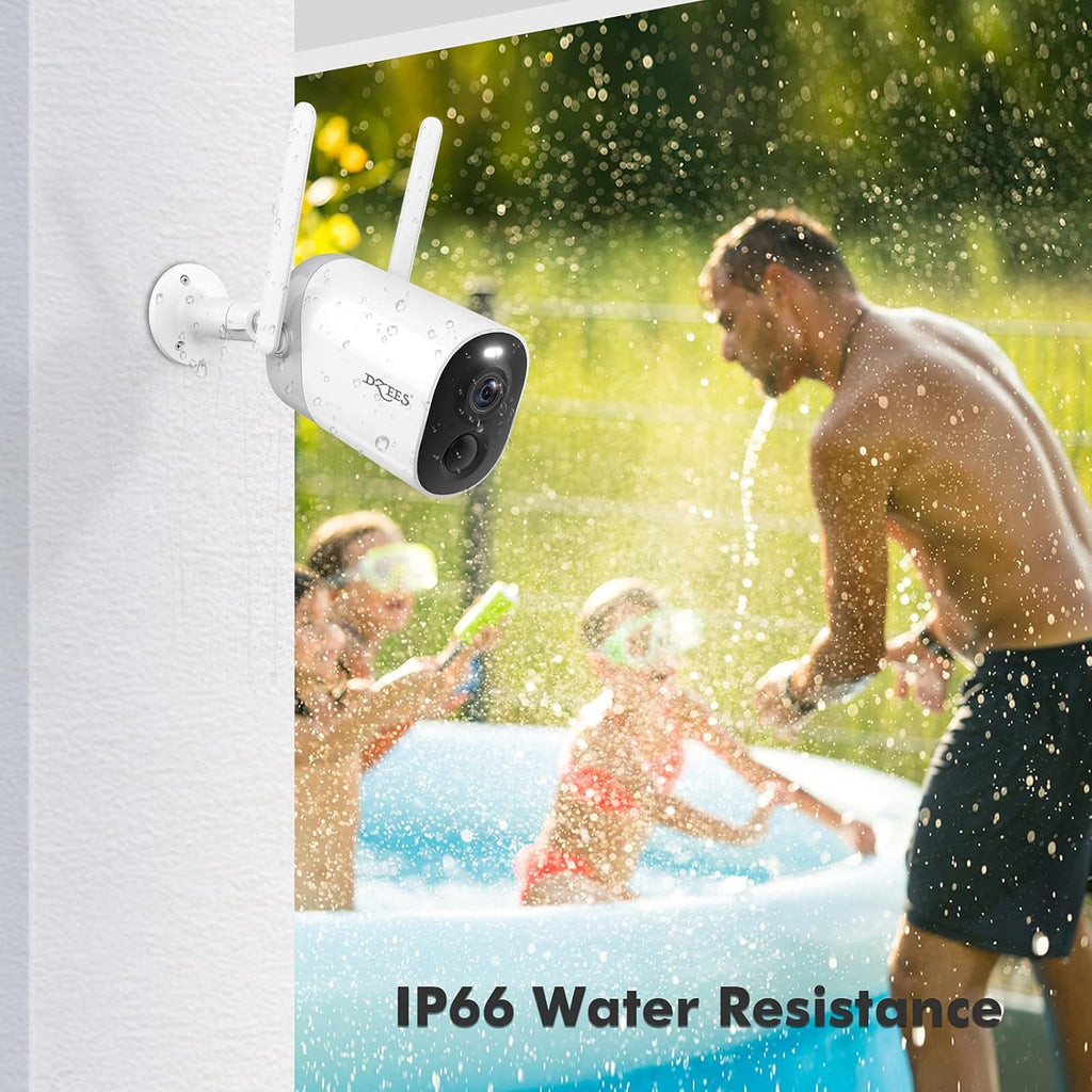 Wireless Outdoor Security Camera with Spotlight, Rechargeable Battery, AI Motion Detection, 2-Way Talk, Color Night Vision, IP66 WiFi Camera Q6218