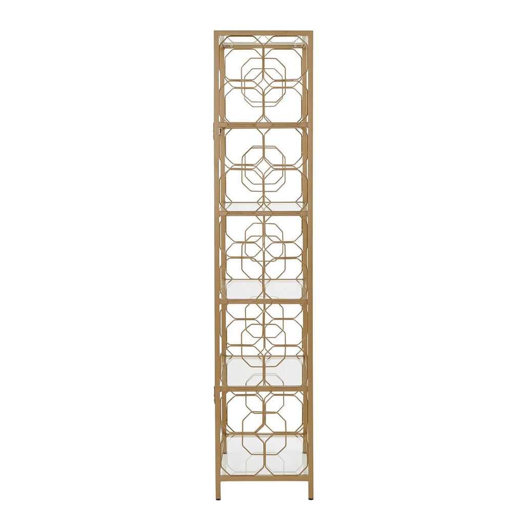 Gold Metal and Glass Bookcase K518625
