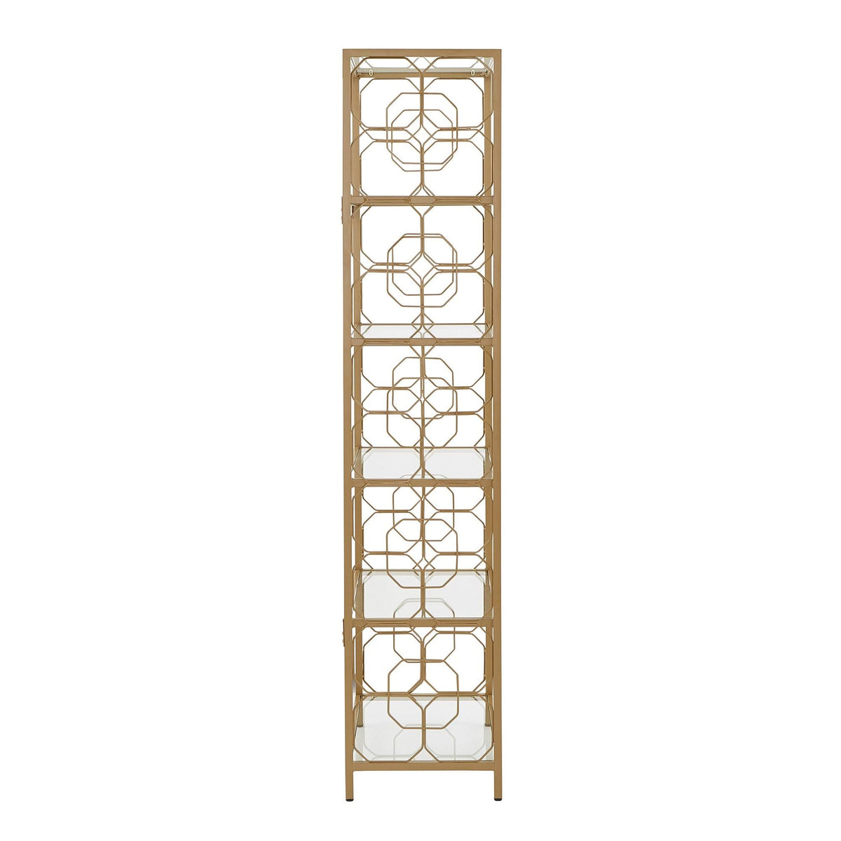 Gold Metal and Glass Bookcase K518625