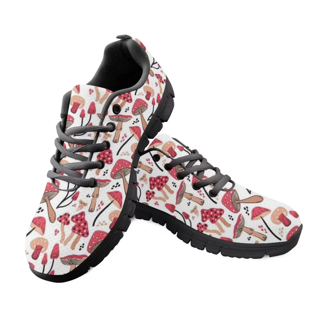Red Little Mushrooms Non Slip Breathable Running Sneakers Size 8 Z595