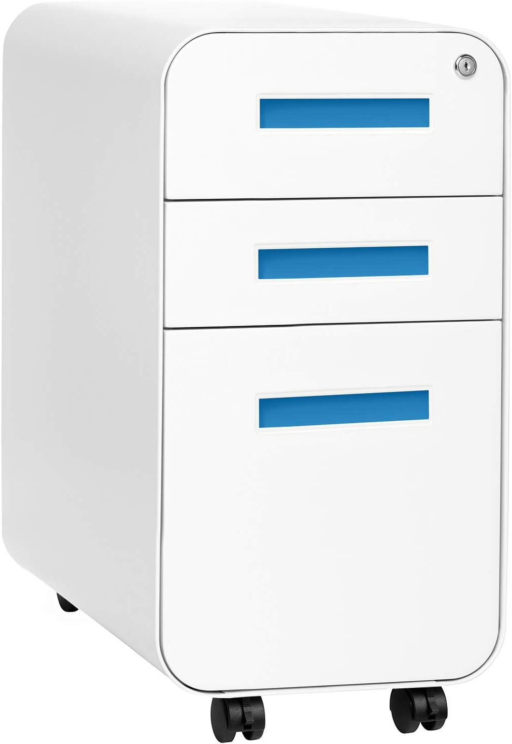 3-Drawer Mobile File Cabinet, White E119