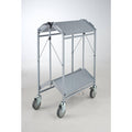 Gray 2-Shelf Folding Swivel Caster Carts W2627