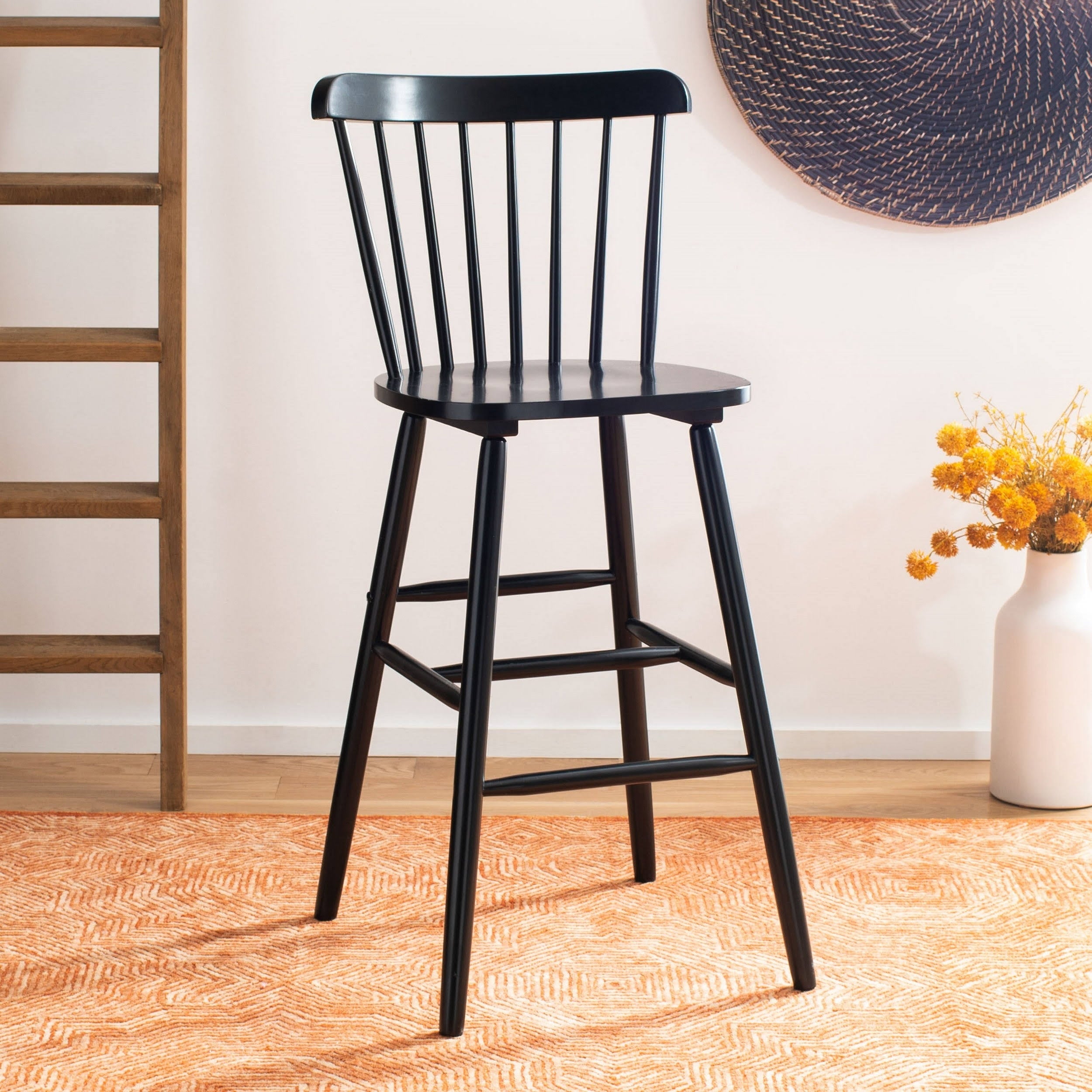 Black Bar Stool Set of 2 W1561