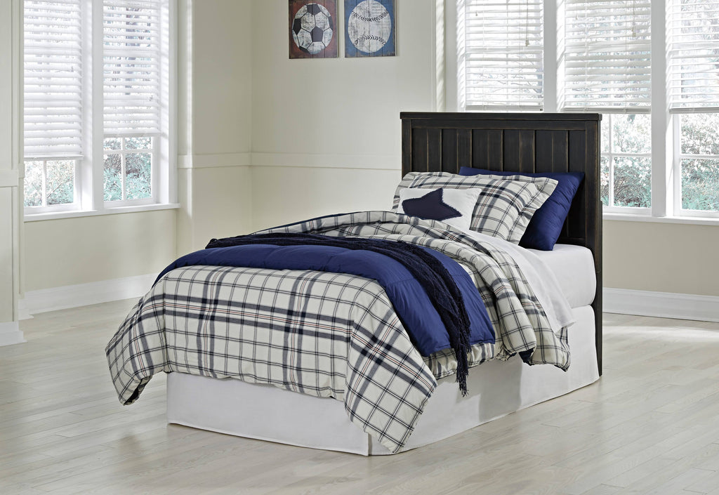 Black Twin Panel Headboard H482474