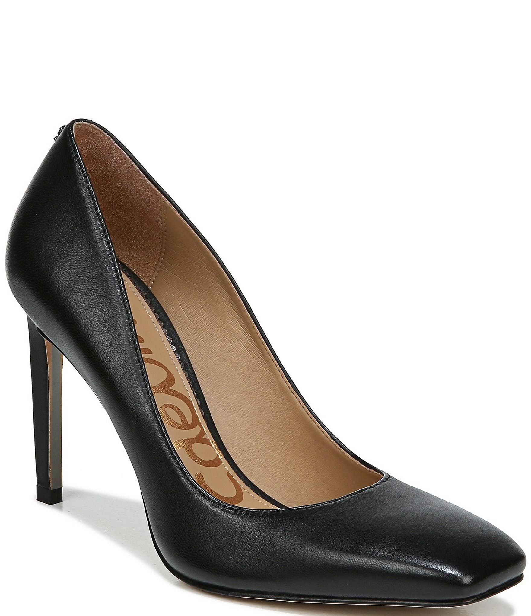 Black Square-Toed Pumps Y892
