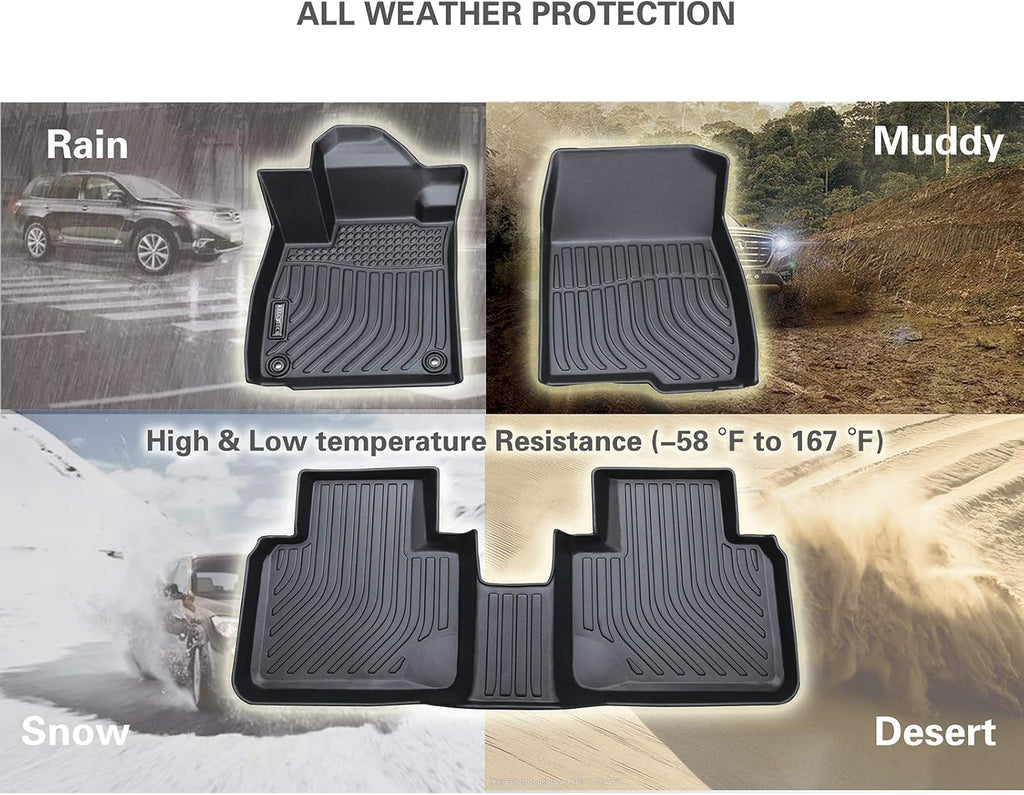 Black TPE Waterproof Car Mats Full Set Q84331
