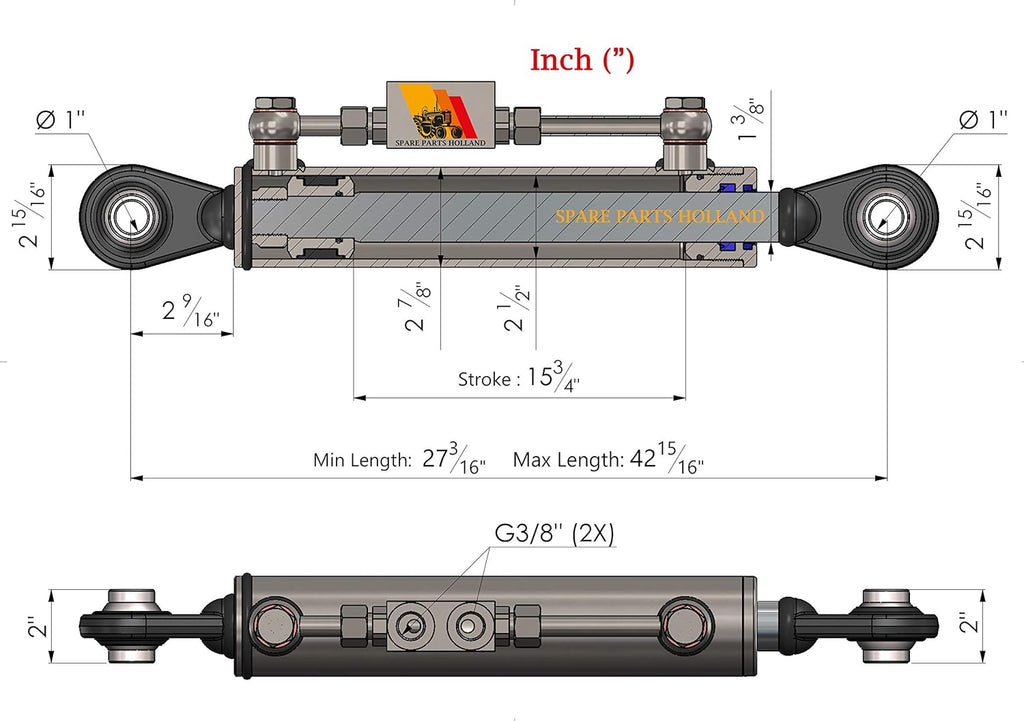 Hydraulic Top Link Cat. 2-2 with Locking Block G782114