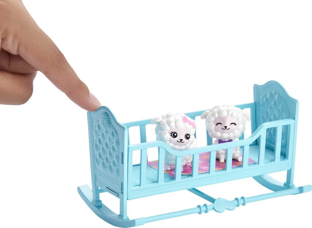 Barbie Skipper Doll with 2 Baby Lambs, Stroller and Crib L989690