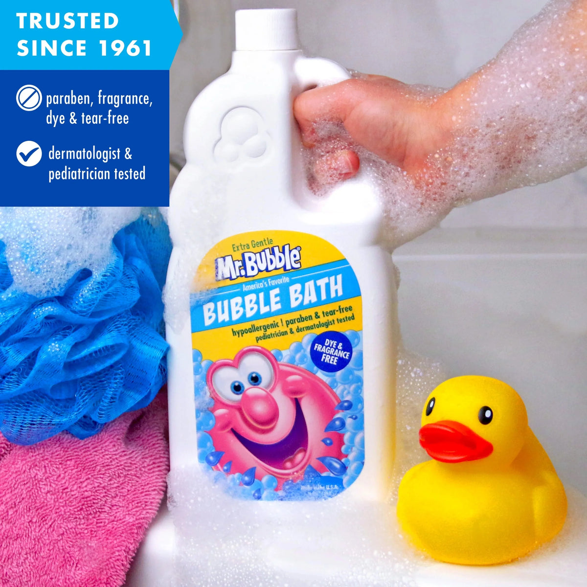 Extra Gentle Bubble Bath, Dye and Fragrance Free, 16 fl oz M5117