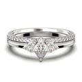 Pear Cut Moissanite Engagement Ring in 10k Solid White Gold Bridal Set M313877