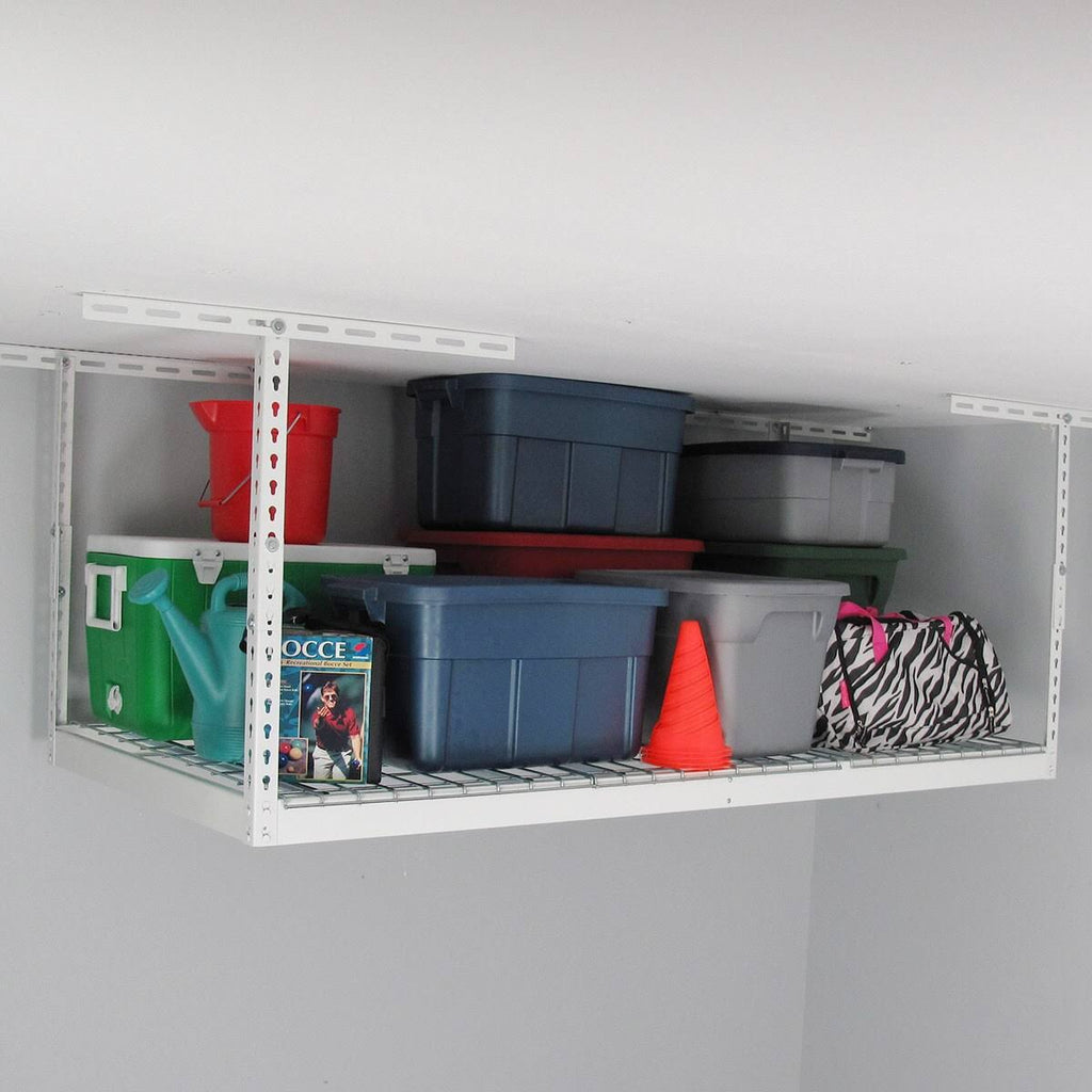 Overhead Garage Storage Rack White F297886