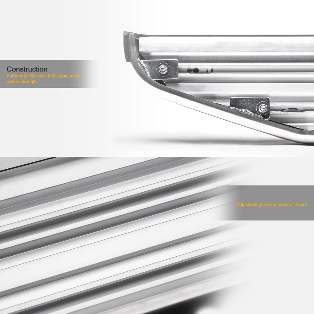Black Aluminum Running Boards with Chrome Trim C973