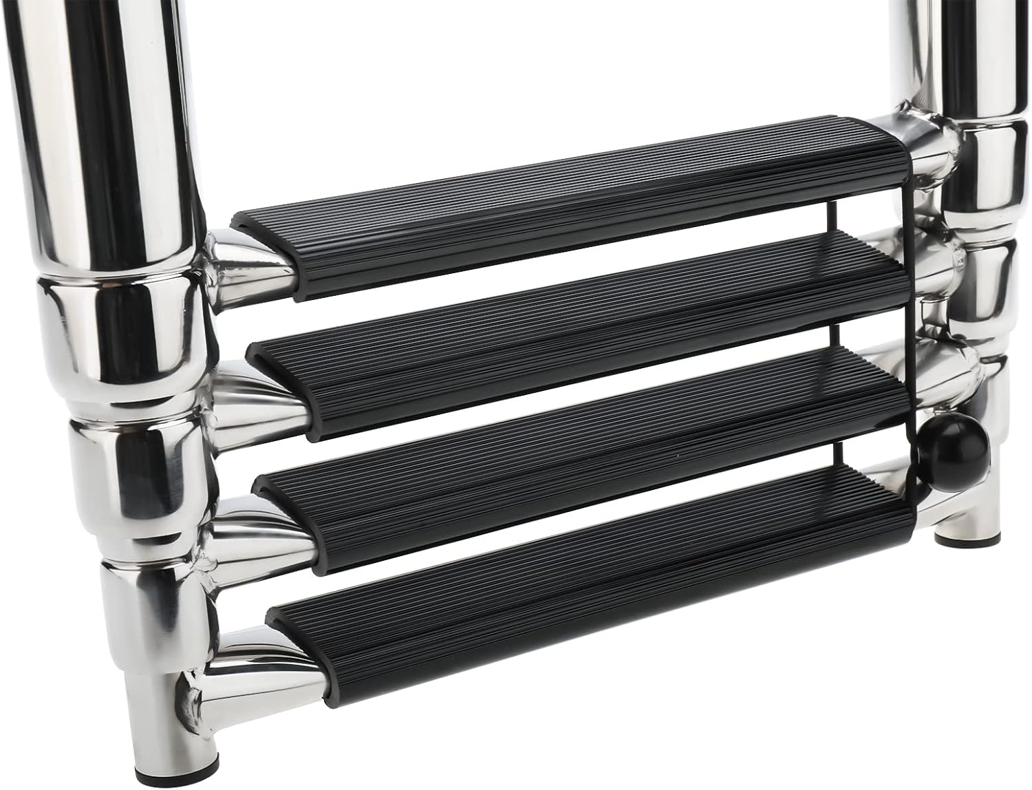4 Step Folding 316 Stainless Steel Telescoping Boat Ladder with Retaining Strap, 900 Pound Capacity, Pack of 2 F89965