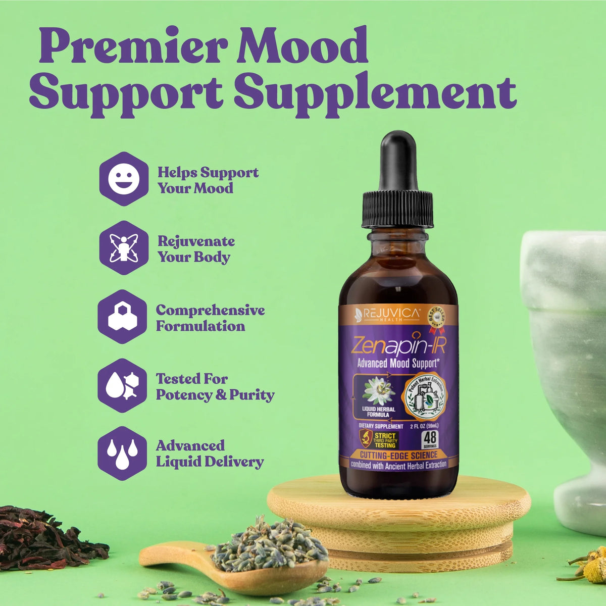 Liquid Calming Remedy with Kava Kava, Ashwagandha, Passionflower, B-Vitamins H133480