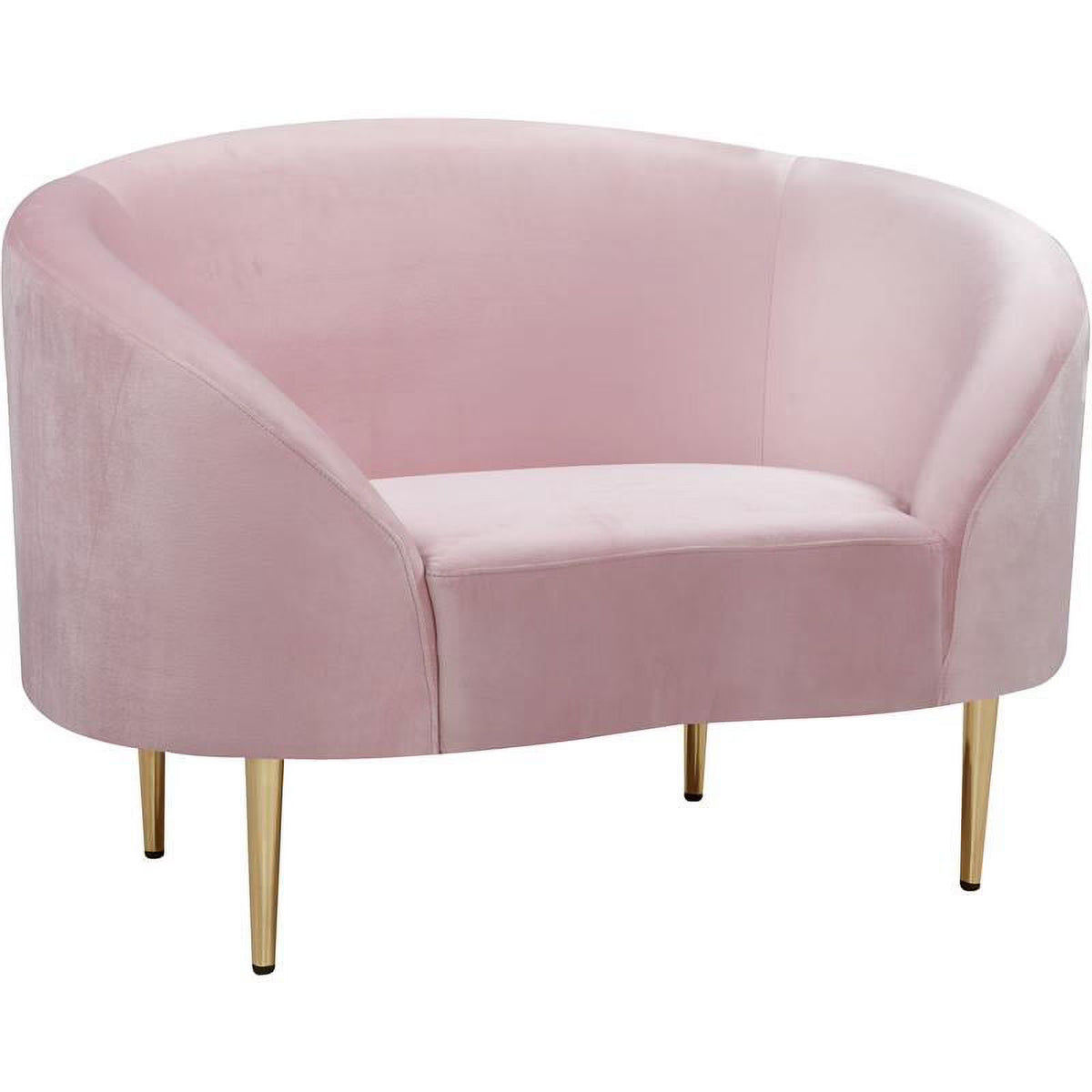 Pink and Gold Velvet Accent Chair B521
