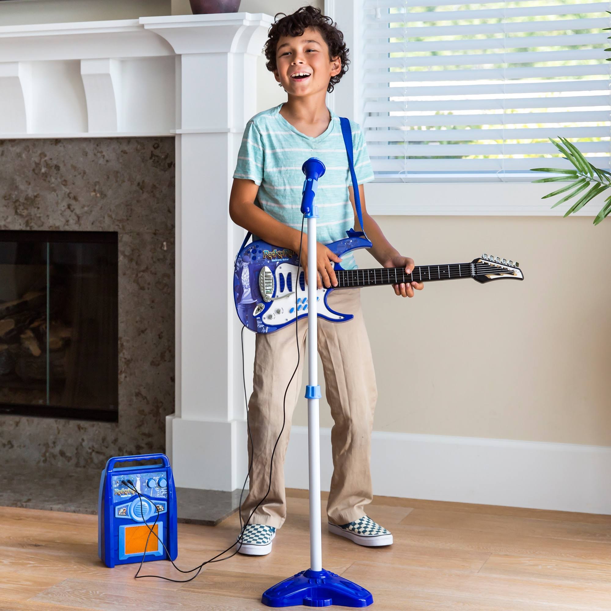 Blue Kids Electric Musical Guitar Toy Play Set U10200