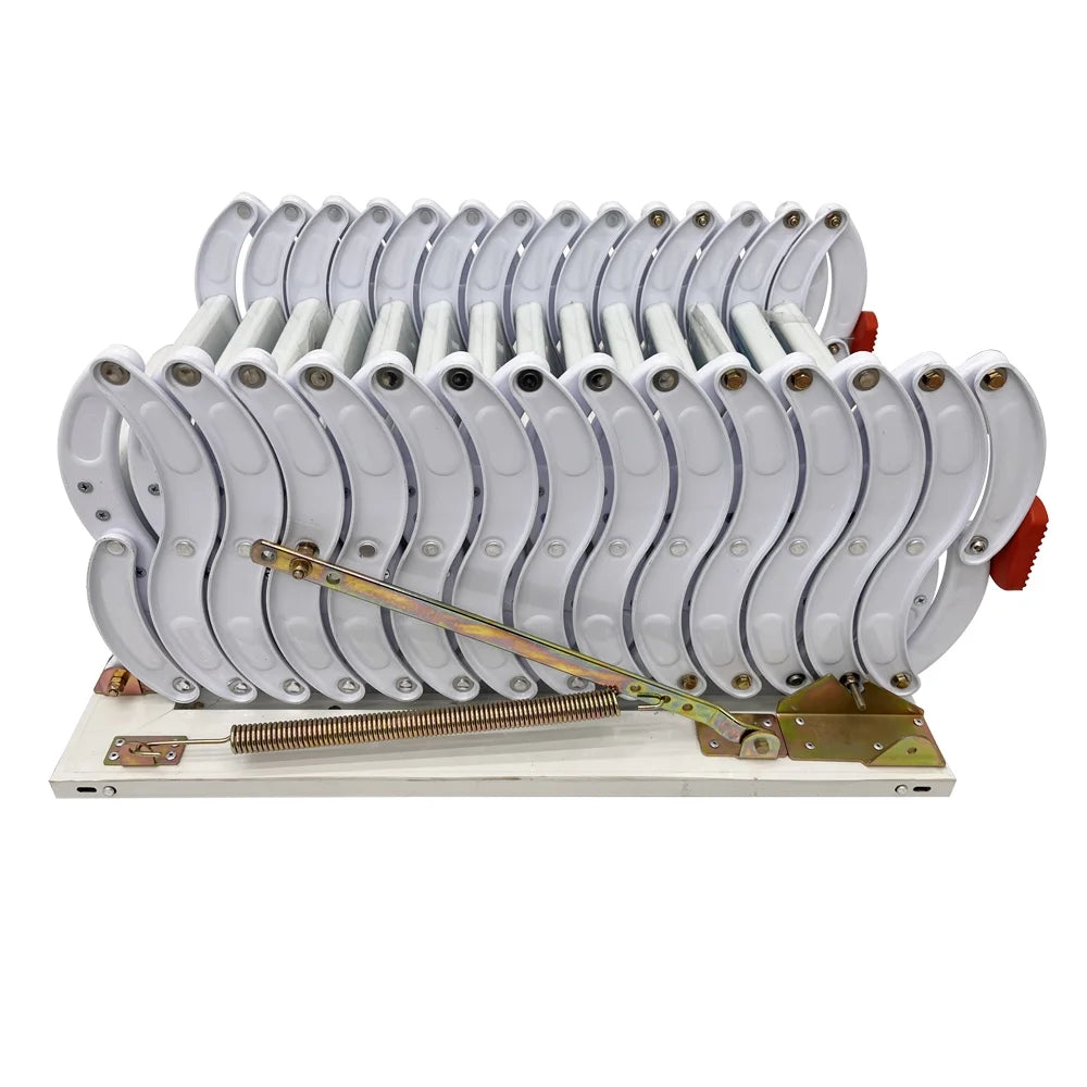 White 11.5ft 14 Steps Wall Mounted Folding Ladder Stairs G924