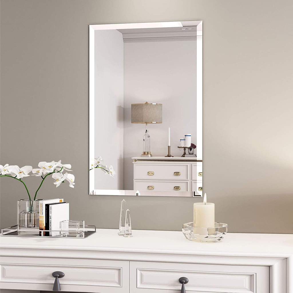 Scalloped Frameless Wall Mirror 17.7x23.6 in Y39939