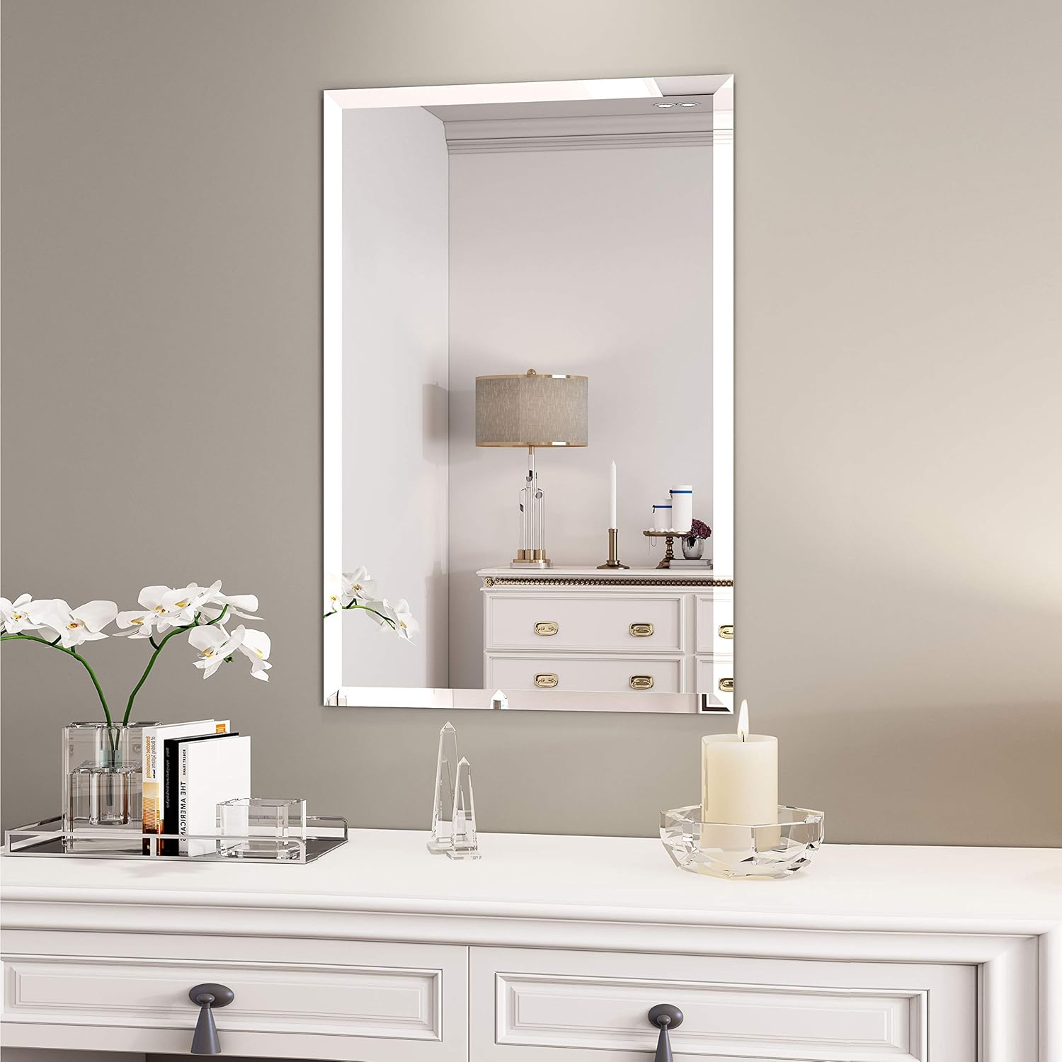 Scalloped Frameless Wall Mirror 17.7x23.6 in Y39939