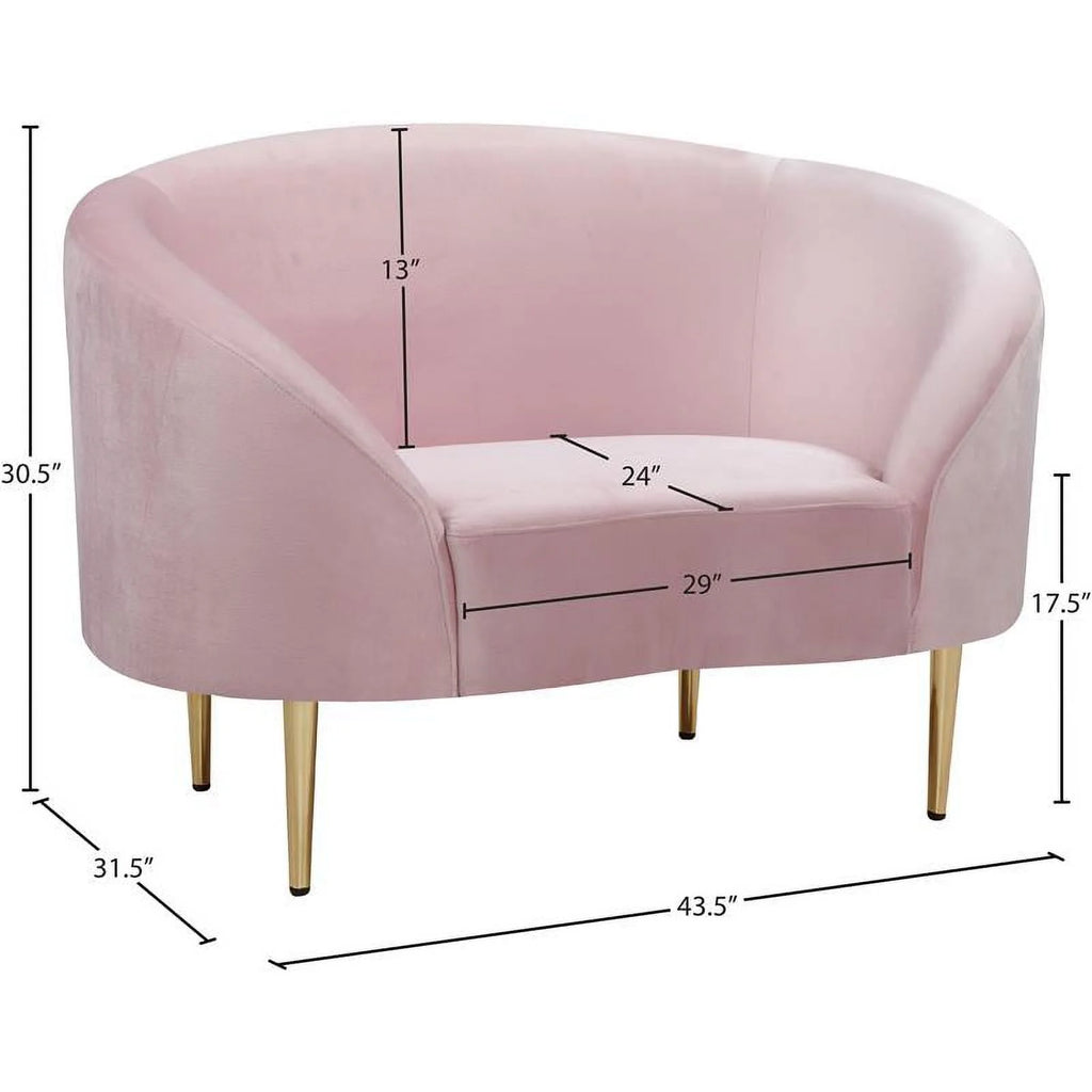 Pink and Gold Velvet Accent Chair B521
