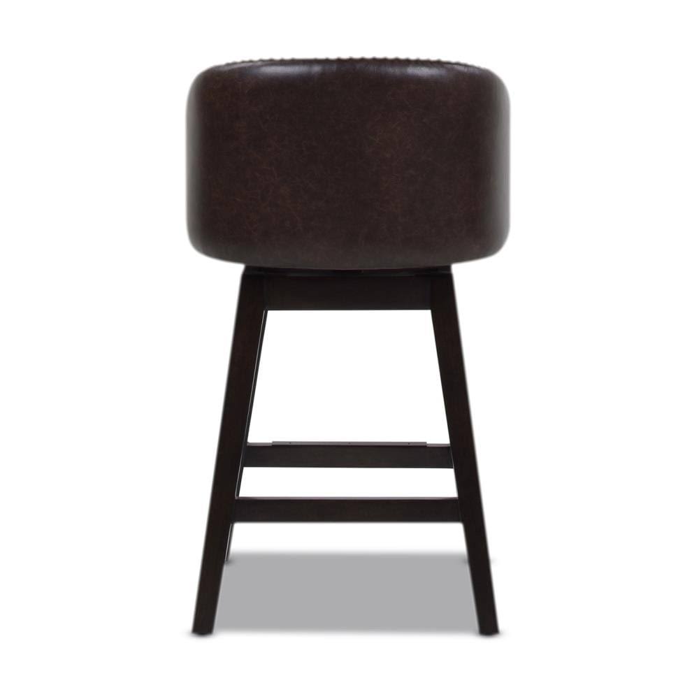 Vintage Brown Faux Leather Swivel Counter Height Bar Stool Z8800