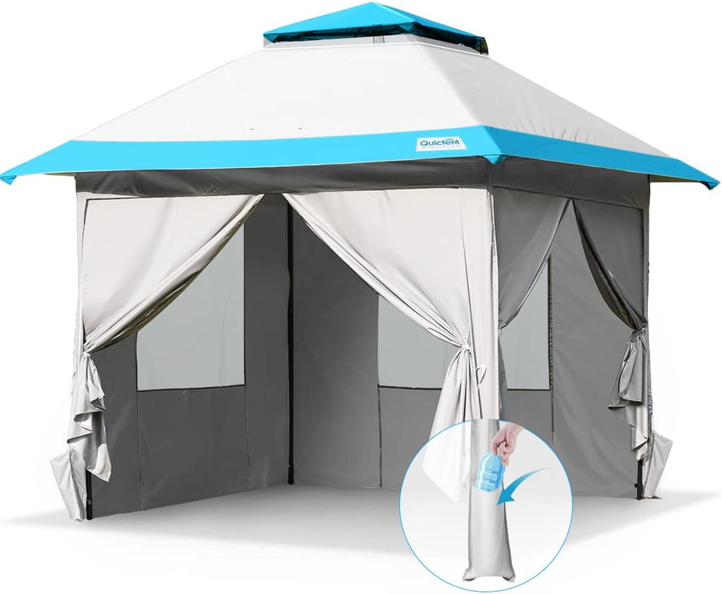 13'x13' Pop up Canopy Tent with Sidewalls Waterproof Gazebo Tent F60738